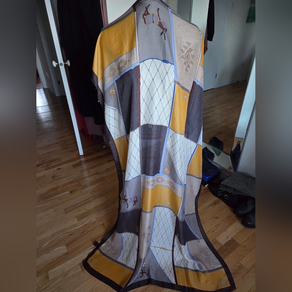 Elegant Hermès Inspired Long Scarf